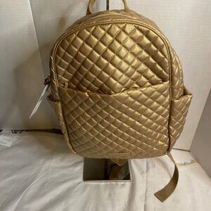 Vera Bradley Small Backpack, Champagne Gold Pearl (NEW)